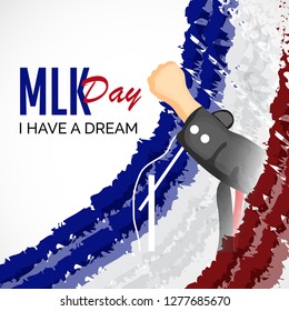 Vector illustration of a Background or poster with American Flag For Martin Luther King Day.