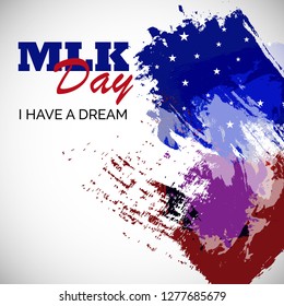 Vector illustration of a Background or poster with American Flag For Martin Luther King Day.