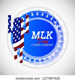 Vector illustration of a Background or poster with American Flag For Martin Luther King Day.