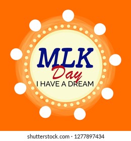 Vector illustration of a Background or poster with American Flag For Martin Luther King Day.