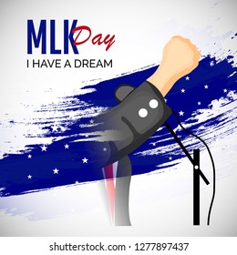 Vector illustration of a Background or poster with American Flag For Martin Luther King Day.