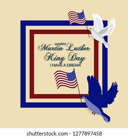 Vector illustration of a Background or poster with American Flag For Martin Luther King Day.