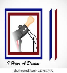 Vector illustration of a Background or poster with American Flag For Martin Luther King Day.