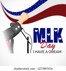 Vector illustration of a Background or poster with American Flag For Martin Luther King Day.
