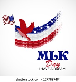 Vector illustration of a Background or poster with American Flag For Martin Luther King Day.