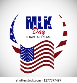 Vector illustration of a Background or poster with American Flag For Martin Luther King Day.