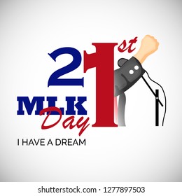Vector illustration of a Background or poster with American Flag For Martin Luther King Day.