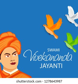 Vector illustration of a background or poster For Celebrate Swami Vivekananda Jayanti.