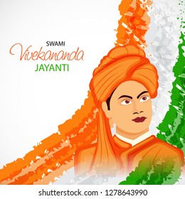 Vector illustration of a background or poster For Celebrate Swami Vivekananda Jayanti.