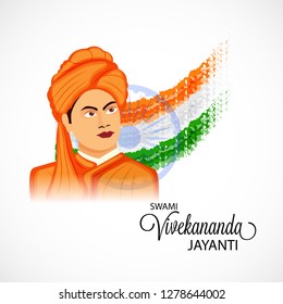 Vector illustration of a background or poster For Celebrate Swami Vivekananda Jayanti.