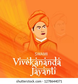 Vector illustration of a background or poster For Celebrate Swami Vivekananda Jayanti.