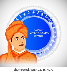 Vector illustration of a background or poster For Celebrate Swami Vivekananda Jayanti.
