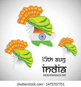 Vector illustration of a Background or Poster for Celebrate Indian Freedom Day of 15th August India Happy Independence Day.