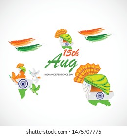 Vector illustration of a Background or Poster for Celebrate Indian Freedom Day of 15th August India Happy Independence Day.