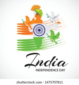 Vector illustration of a Background or Poster for Celebrate Indian Freedom Day of 15th August India Happy Independence Day.