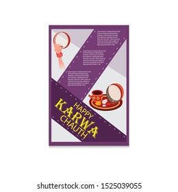 Vector illustration of a background or Poster for Celebrate Indian Lady Festival Karva Chauth.