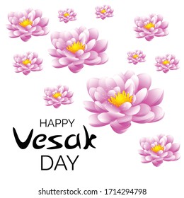 Vector illustration of a background or poster for celebrate Happy Vesak day or Buddha Purnima.
