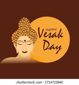 Vector illustration of a background or poster for celebrate Happy Vesak day or Buddha Purnima.