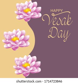Vector illustration of a background or poster for celebrate Happy Vesak day or Buddha Purnima.