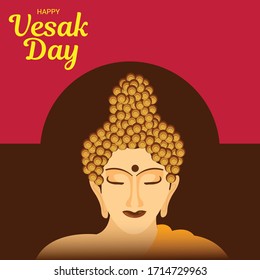 Vector illustration of a background or poster for celebrate Happy Vesak day or Buddha Purnima.