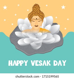Vector illustration of a background or poster for celebrate Happy Vesak day or Buddha Purnima.