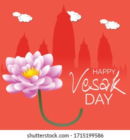 Vector illustration of a background or poster for celebrate Happy Vesak day or Buddha Purnima.