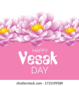 Vector illustration of a background or poster for celebrate Happy Vesak day or Buddha Purnima.