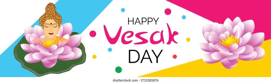 Vector illustration of a background or poster for celebrate Happy Vesak day or Buddha Purnima.