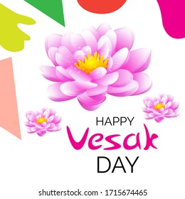 Imagen vectorial de un fondo o afiche para celebrar el Feliz Día de Vesak o Buda Purnima.