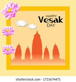 Vector illustration of a background or poster for celebrate Happy Vesak day or Buddha Purnima.