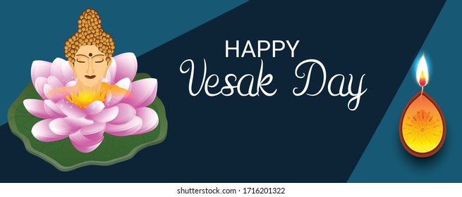 Vector illustration of a background or poster for celebrate Happy Vesak day or Buddha Purnima.