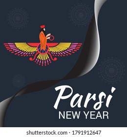 Vector illustration of a background or poster for Celebrate Parsi New Year.