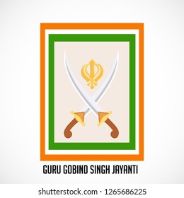 Vector illustration of a background or poster For celebration of Sikh Festival Happy Guru Gobind Singh Jayanti.