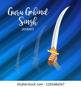 Vector illustration of a background or poster For celebration of Sikh Festival Happy Guru Gobind Singh Jayanti.