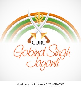 Vector illustration of a background or poster For celebration of Sikh Festival Happy Guru Gobind Singh Jayanti.