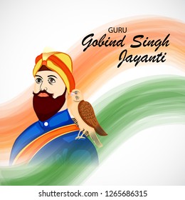 Vector illustration of a background or poster For celebration of Sikh Festival Happy Guru Gobind Singh Jayanti.