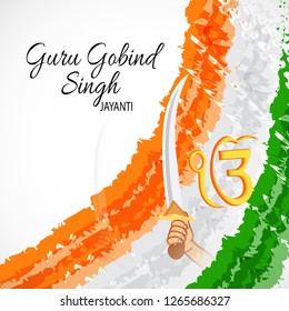 Vector illustration of a background or poster For celebration of Sikh Festival Happy Guru Gobind Singh Jayanti.