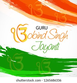 Vector illustration of a background or poster For celebration of Sikh Festival Happy Guru Gobind Singh Jayanti.