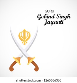 Vector illustration of a background or poster For celebration of Sikh Festival Happy Guru Gobind Singh Jayanti.