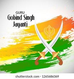 Vector illustration of a background or poster For celebration of Sikh Festival Happy Guru Gobind Singh Jayanti.