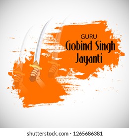 Vector illustration of a background or poster For celebration of Sikh Festival Happy Guru Gobind Singh Jayanti.