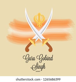 Vector illustration of a background or poster For celebration of Sikh Festival Happy Guru Gobind Singh Jayanti.