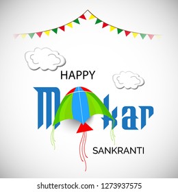 Vector illustration of a background and poster with colorful kites for Happy Makar Sankranti.