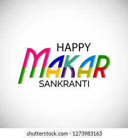 Vector illustration of a background and poster with colorful kites for Happy Makar Sankranti.