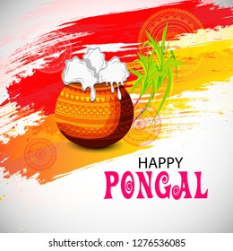 Vector illustration of a background or poster With colorful pots for religious traditional harvest festival Happy Pongal.
