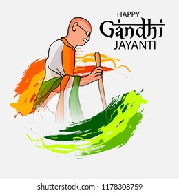 Vector illustration of a background or poster for Happy Gandhi Jayanti or 2nd october.