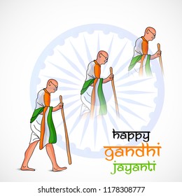 Vector illustration of a background or poster for Happy Gandhi Jayanti or 2nd october.