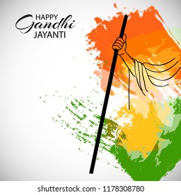 Vector illustration of a background or poster for Happy Gandhi Jayanti or 2nd october.