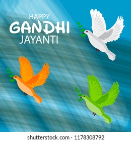 Vector illustration of a background or poster for Happy Gandhi Jayanti or 2nd october.
