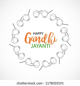 Vector illustration of a background or poster for Happy Gandhi Jayanti or 2nd October.